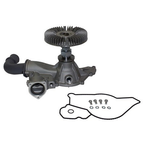 GMB Engine Water Pump with Fan Clutch P/N:125-0014 Fits: Ford Excursion 03-00, Ford F-250 Super Duty 03-99, Ford F-350 Super Duty 03-99, Ford F-450 Super Duty 03-99, Ford F-550 Super Duty 03-99 - Image 1
