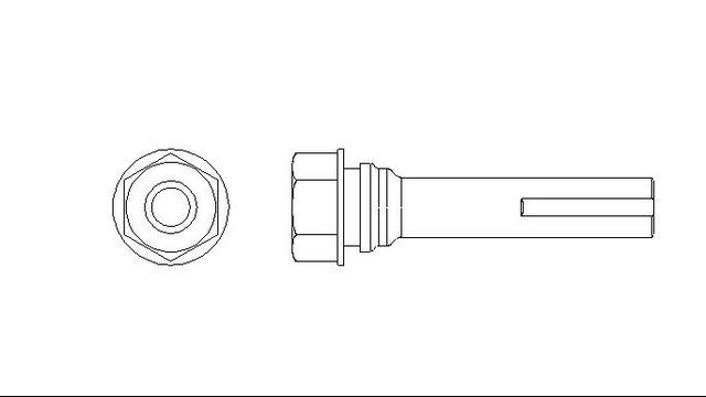 Better Brake Parts Disc Brake Caliper Bolt P/N:12829 Fits: Chevrolet City Express, Infiniti Ex35, Infiniti Ex37, Infiniti Fx35, Infiniti Fx45, Infiniti G25, Infiniti G35, Infiniti G37, Infiniti M35, Infiniti M35h - Image 1