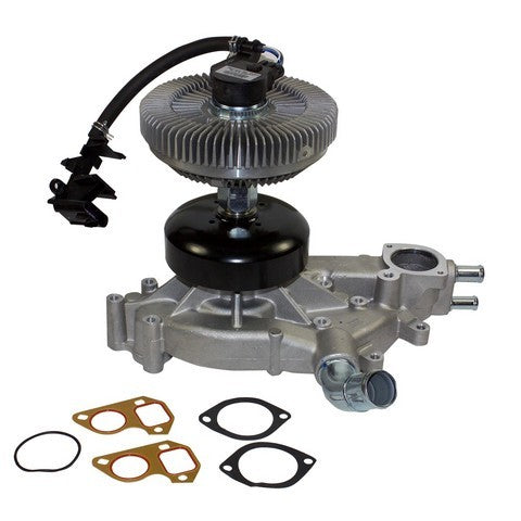 GMB Engine Water Pump with Fan Clutch P/N:130-0028 Fits: Buick Rainier 05-04, Chevrolet Ssr 06-03, Chevrolet Trailblazer 2006, Chevrolet Trailblazer Ext 06-03, GMC Envoy 06-05, GMC Envoy Xl 06-03, Isuzu Ascender 06-03, Saab 9-7x 2005 - Image 1