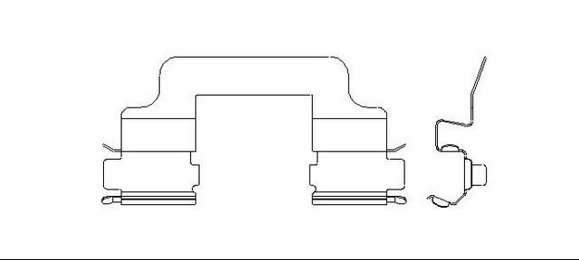 Better Brake Parts Disc Brake Pad Retaining Clip P/N:13463 Fits: Mercedes-benz C230, Mercedes-benz C240, Mercedes-benz C280, Mercedes-benz C320, Mercedes-benz C350, Mercedes-benz Clk320, Mercedes-benz Clk350, Mercedes-benz Slk280, Mercedes-benz Slk300 - Image 1