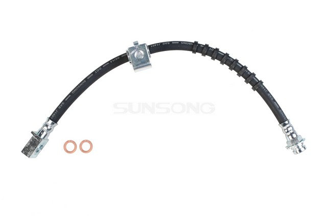 Sunsong Brake Hydraulic Hose P/N:2201033 Fits: Ford Escort 90-83, Ford Exp 88-83, Ford Tempo 94-84, Ford Topaz 94-86, Mercury Ln7 1983, Mercury Lynx 87-83, Mercury Topaz 94-84 - Image 1
