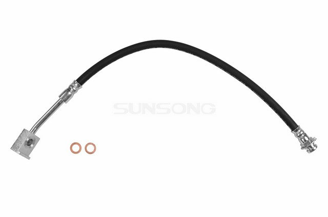 Sunsong Brake Hydraulic Hose P/N:2201178 Fits: Ford E-100 Econoline 83-75, Ford E-100 Econoline Club Wagon 83-75, Ford E-150 Econoline 83-75, Ford E-150 Econoline Club Wagon 83-75, Ford F-100 79-73, Ford F-150 79-75, Ford F-250 79-73 - Image 1