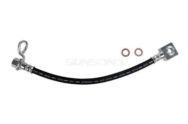 Sunsong Brake Hydraulic Hose P/N:2202914 Fits: Ford E-150, Ford E-150 Econoline, Ford E-250, Ford E-350 Super Duty, Ford E-450 Super Duty, Ford Econoline Van, Ford Econoline Wagon - Image 1