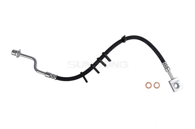 Sunsong Brake Hydraulic Hose P/N:2202935 Fits: Chevrolet C6500 Kodiak, Chevrolet C7500 Kodiak, Chevrolet T6500, Chevrolet T7500, GMC C6500 Topkick, GMC C7500 Topkick, GMC T6500, GMC T7500, Isuzu Ftr, Isuzu Fvr, Isuzu Fxr, Isuzu Htr, Isuzu Hvr - Image 1