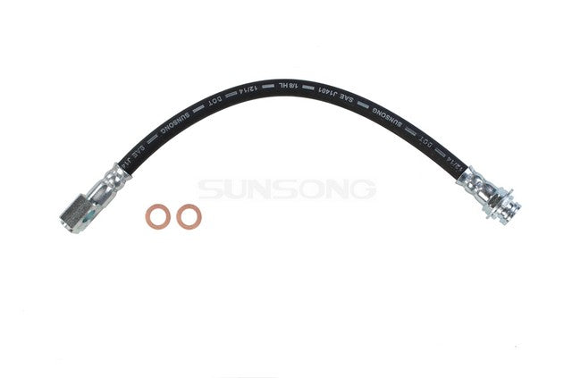 Sunsong Brake Hydraulic Hose P/N:2203557 Fits: Buick Lesabre, Buick Park Avenue, Buick Riviera, Cadillac Deville, Cadillac Seville, Chevrolet Camaro, Oldsmobile Aurora, Pontiac Bonneville, Pontiac Firebird - Image 1