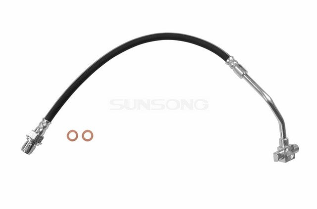 Sunsong Brake Hydraulic Hose P/N:2203741 Fits: Chevrolet K10, Chevrolet K10 Suburban, Chevrolet K20, Chevrolet K20 Suburban, Chevrolet K5 Blazer, GMC Jimmy, GMC K1500, GMC K1500 Suburban, GMC K2500, GMC K2500 Suburban - Image 1