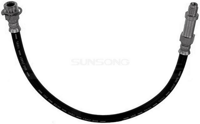 Sunsong Brake Hydraulic Hose P/N:2209023 Fits: Dodge D100 1975, Dodge D100 Pickup 1974, Dodge D200 1975, Dodge D200 Pickup 1974, Dodge M300 1974, Dodge M350 1974, Dodge P200 Van 74-73, Dodge W100 1975, Dodge W100 Pickup 1974 - Image 1