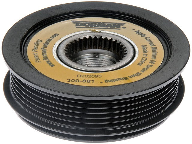 Dorman - OE Solutions Polea de Alternador P/N:300-881 Fits: Audi Tt 09-08, Audi Tt Quattro 14-11, Volkswagen Cc 11-09, Volkswagen Eos 11-10, Volkswagen Gti 11-08, Volkswagen Jetta 10-09, Volkswagen Passat 10-09, Volkswagen Tiguan 11-09 - Image 1