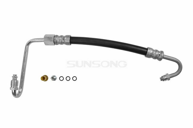 Sunsong Power Steering Pressure Line Hose Assembly P/N:3401034 Fits: Buick Commercial Chassis, Buick Lesabre, Buick Park Avenue, Buick Roadmaster, Cadillac Fleetwood, Chevrolet Caprice, Chevrolet Commercial Chassis, Oldsmobile Custom Cruiser - Image 1