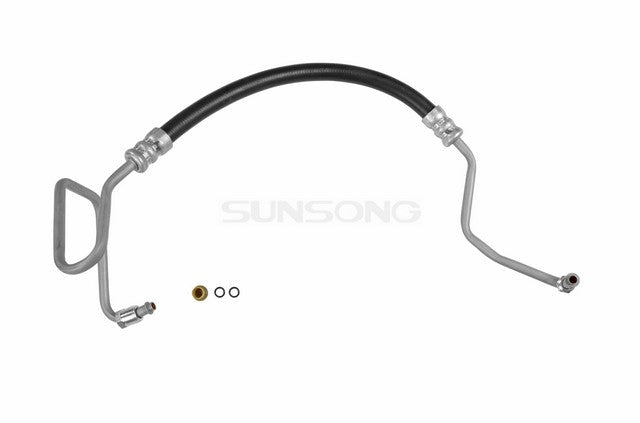 Sunsong Power Steering Pressure Line Hose Assembly P/N:3401308 Fits: Chevrolet Cargo Van 98-97, Chevrolet Express 1500 98-97, Chevrolet Express 2500 98-97, Chevrolet Express 3500 98-97, GMC Savana 1500 98-97, GMC Savana 2500 98-97, GMC Savana 3500 98-97 - Image 1