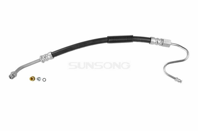 Sunsong Power Steering Pressure Line Hose Assembly P/N:3401370 Fits: Ford Bronco 92-90, Ford F-150 92-90, Ford F-200 91-90, Ford F-250 92-90, Ford F-350 92-90 - Image 1