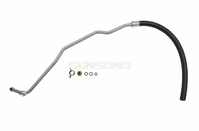 Sunsong Power Steering Return Line Hose Assembly P/N:3401452 Fits: Buick Lesabre, Buick Park Avenue, Cadillac Commercial Chassis, Cadillac Deville, Cadillac Fleetwood, Oldsmobile 88, Oldsmobile 98, Oldsmobile Delta 88, Oldsmobile Lss, Oldsmobile Regency - Image 1