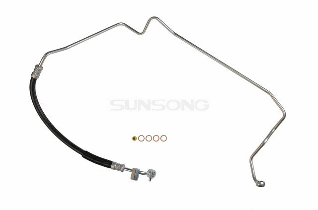 Sunsong Power Steering Pressure Line Hose Assembly P/N:3401654 Fits: Nissan D21 89-86, Nissan Pathfinder 89-87 - Image 1