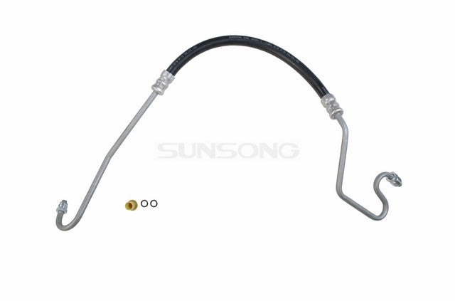 Sunsong Power Steering Pressure Line Hose Assembly P/N:3401742 Fits: Chevrolet P10 1980, Chevrolet P20 89-80, Chevrolet P30 99-80, GMC P1500 1980, GMC P2500 89-80, GMC P3500 94-80, GMC P3500 99-97, GMC P4500 89-80 - Image 1