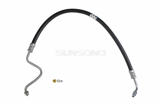 Sunsong Power Steering Pressure Line Hose Assembly P/N:3402100 Fits: Ford Fairmont 1981, Ford Granada 1981, Ford Mustang 81-80, Mercury Capri 81-80, Mercury Cougar 82-81, Mercury Zephyr 1981 - Image 1