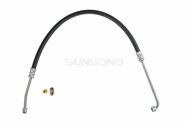 Sunsong Power Steering Pressure Line Hose Assembly P/N:3402110 Fits: Chevrolet Bel Air 1965, Chevrolet Biscayne 1965, Chevrolet C70 1979, Chevrolet Chevelle 1966, Chevrolet Corvette 1965, Chevrolet Impala 1965, Chevrolet Malibu 1966 - Image 1
