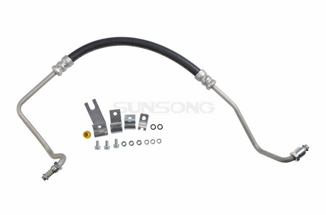 Sunsong Power Steering Pressure Line Hose Assembly P/N:3402124 Fits: Dodge D100 1980, Dodge D150 82-80, Dodge D200 1980, Dodge D250 82-81, Dodge Ramcharger 1980, Dodge W150 82-80, Dodge W200 1980, Plymouth Trailduster 1980 - Image 1