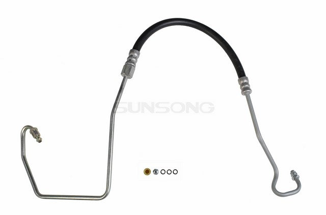 Sunsong Power Steering Pressure Line Hose Assembly P/N:3402258 Fits: Chevrolet Cargo Van, Chevrolet Express 1500, Chevrolet Express 2500, Chevrolet Express 3500, Chevrolet Silverado 2500, GMC Savana 1500, GMC Savana 2500, GMC Savana 3500 - Image 1