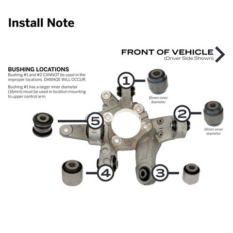 Dorman - OE Solutions Kit de Bujes de Articulación de Suspensión P/N:523-318 Fits: Ford Explorer 19-13, Ford Police Interceptor Utility 19-13 - Image 5