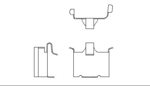 Better Brake Parts Disc Brake Pad Retaining Clip P/N:5563 Fits: Dodge Colt, Honda Accord, Honda Civic, Mazda B2000, Mazda B2200, Mazda B2600, Mitsubishi Cordia, Mitsubishi Galant, Mitsubishi Mirage, Mitsubishi Tredia, Plymouth Colt - Image 1