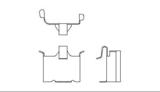 Better Brake Parts Disc Brake Pad Retaining Clip P/N:5564 Fits: Dodge Colt, Honda Accord, Honda Civic, Mazda B2000, Mazda B2200, Mazda B2600, Mitsubishi Cordia, Mitsubishi Galant, Mitsubishi Mirage, Mitsubishi Tredia, Plymouth Colt - Image 1