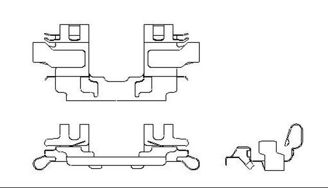 Better Brake Parts Disc Brake Pad Retaining Clip P/N:56037 Fits: Acura Rsx 06-02, Honda Civic 05-04, Honda Civic 95-93, Honda Civic Del Sol 97-94, Honda Fit 08-07 - Image 1