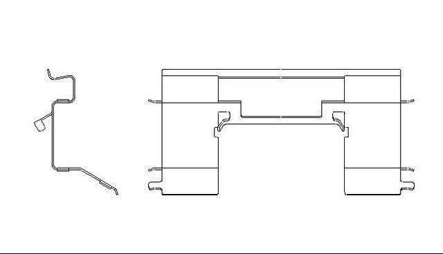 Better Brake Parts Disc Brake Pad Retaining Clip P/N:56223 Fits: Chrysler Pacifica 08-04, Ford Crown Victoria 11-03, Lincoln Aviator 05-03, Lincoln Town Car 11-03, Mercury Grand Marquis 11-03, Mercury Marauder 04-03 - Image 1