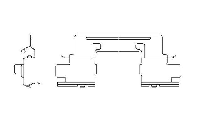 Better Brake Parts Disc Brake Pad Retaining Clip P/N:56257 Fits: Lexus Es300 03-02, Lexus Es330 06-04, Toyota Avalon 07-05, Toyota Camry 06-05, Toyota Sienna 10-04, Toyota Solara 08-04 - Image 1