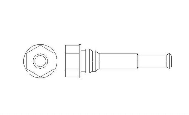 Better Brake Parts Disc Brake Caliper Bolt P/N:56369 Fits: Ford Fusion, Lincoln Mkz, Lincoln Zephyr, Mazda 6, Mazda Mpv, Mercury Milan, Nissan Frontier, Nissan Pathfinder, Nissan Xterra, Scion Fr-s - Image 1