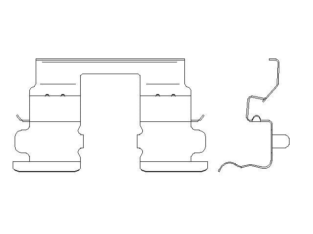 Better Brake Parts Disc Brake Pad Retaining Clip P/N:56816 Fits: Buick Encore, Buick Lacrosse, Buick Regal Sportback, Buick Regal Tourx, Chevrolet Bolt Ev, Chevrolet Cruze, Chevrolet Equinox, Chevrolet Malibu, Chevrolet Trax, Chevrolet Volt, GMC Terrain - Image 1