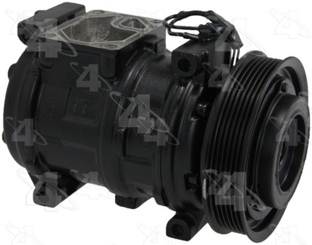Four Seasons A/C Compressor P/N:57381 Fits: Chrysler Voyager 2000, Dodge Caravan 00-96, Dodge Grand Caravan 97-96, Jeep Grand Cherokee 98-93, Jeep Tj 02-00, Jeep Wrangler 02-00, Plymouth Grand Voyager 97-96, Plymouth Voyager 00-96 - Image 1