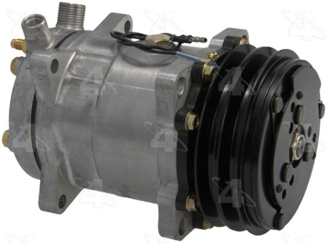 Four Seasons A/C Compressor P/N:57551 Fits: Autocar Acl 88-85, Jeep Cherokee 87-86, Jeep Comanche 87-86, Jeep Grand Wagoneer 91-85, Jeep J10 88-85, Jeep J20 88-85, Jeep Wagoneer 87-86, Jeep Wrangler 90-87, Mercury Tracer 89-87, Saab 9000 88-86 - Image 1