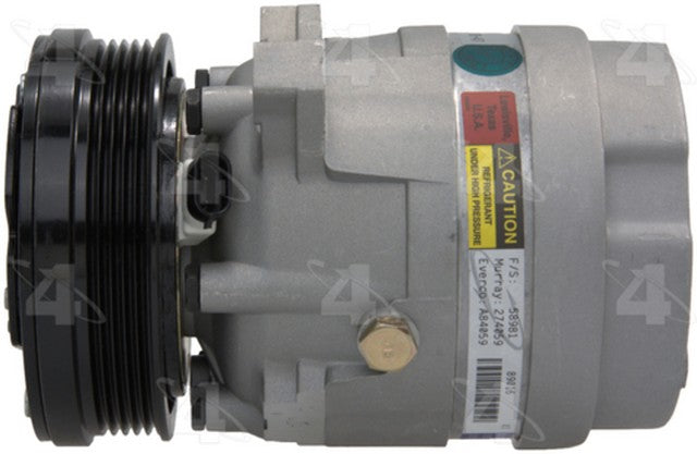 Four Seasons A/C Compressor P/N:58981 Fits: Buick Skylark 95-94, Chevrolet Beretta 96-94, Chevrolet Cavalier 02-94, Chevrolet Corsica 96-94, Oldsmobile Achieva 95-94, Pontiac Grand Am 95-94, Pontiac Sunfire 02-95 - Image 3