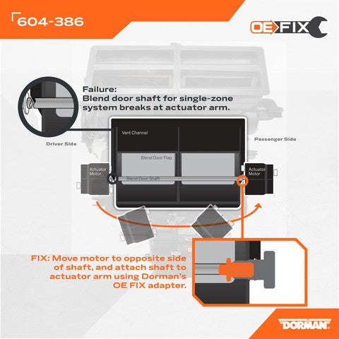 Dorman - OE Solutions Kit de Reparación para Compuerta de Mezcla de Calefacción, Ventilación y A/C P/N:604-386 Fits: Jeep Commander 10-06, Jeep Grand Cherokee 10-05 - Image 5