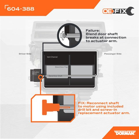 Dorman - OE Solutions Kit de Reparación para Compuerta de Mezcla de Calefacción, Ventilación y A/C P/N:604-388 Fits: Jeep Commander 10-06, Jeep Grand Cherokee 10-05 - Image 5