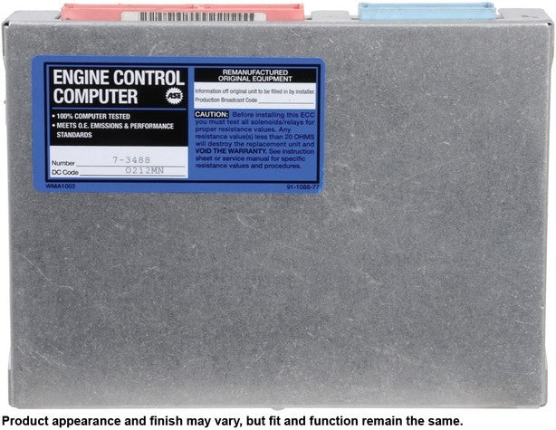 CARDONE Reman Powertrain Control Module (PCM) P/N:77-3488 Fits: Chevrolet C1500, Chevrolet C1500 Suburban, Chevrolet C2500, Chevrolet C2500 Suburban, Chevrolet C3500, Chevrolet C3500hd, Chevrolet G20, Chevrolet G30, Chevrolet K1500 - Image 1