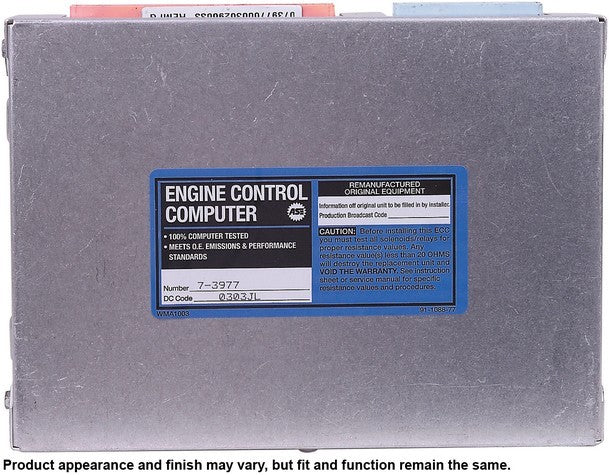 CARDONE Reman Powertrain Control Module (PCM) P/N:77-3977 Fits: Chevrolet Blazer, Chevrolet C1500, Chevrolet C1500 Suburban, Chevrolet C2500, Chevrolet C2500 Suburban, Chevrolet C3500, Chevrolet C3500hd, Chevrolet G20, Chevrolet G30, Chevrolet K1500 - Image 3