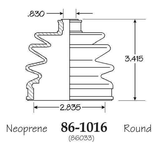 EMPI CV Joint Boot P/N:86-1016-D Fits: Chevrolet Spectrum, Geo Spectrum, Isuzu I-mark, Kia Sephia, Mazda 323, Mazda Glc, Mercury Capri, Mercury Tracer, Mitsubishi Cordia, Mitsubishi Tredia, Nissan Pulsar Nx, Plymouth Colt - Image 1