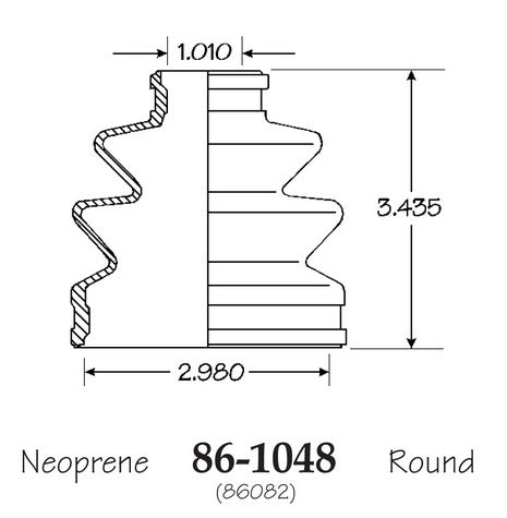 EMPI CV Joint Boot P/N:86-1048-D Fits: Chevrolet Luv 82-79, Isuzu Pickup 87-81, Isuzu Trooper 86-84, Nissan Pulsar Nx 1984 - Image 1