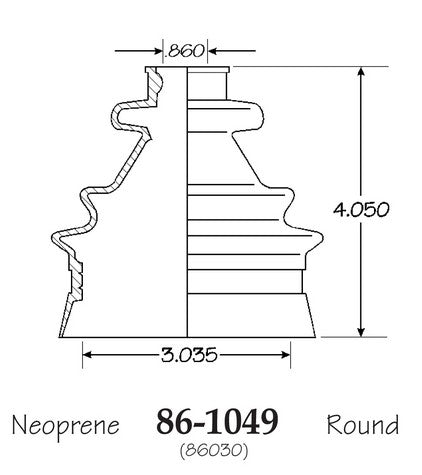 EMPI CV Joint Boot P/N:86-1049-D Fits: Saab 900 87-79, Saab 99 80-73 - Image 1