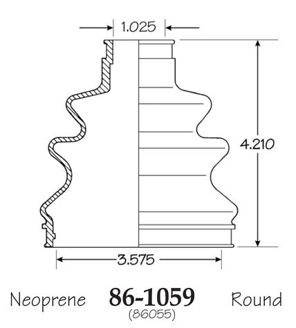 EMPI CV Joint Boot P/N:86-1059-D Fits: Buick Century 84-83, Buick Electra 1985, Cadillac Deville 1985, Chevrolet Celebrity 84-83, Oldsmobile 98 1985, Oldsmobile Cutlass Ciera 84-83, Pontiac 6000 84-83 - Image 1