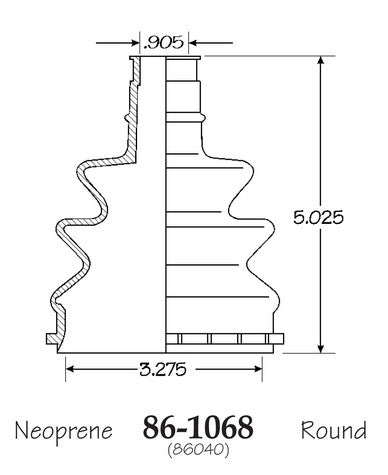 EMPI CV Joint Boot P/N:86-1068-D Fits: Buick Century, Buick Skyhawk, Buick Skylark, Cadillac Cimarron, Chevrolet Cavalier, Chevrolet Celebrity, Chevrolet Citation, Chevrolet Citation Ii, Oldsmobile Cutlass Ciera, Oldsmobile Firenza - Image 1
