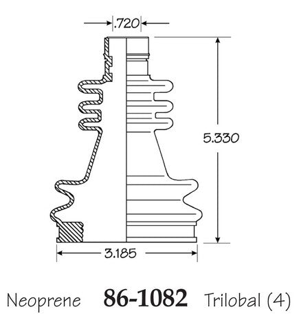 EMPI CV Joint Boot P/N:86-1082-D Fits: Dodge Omni 83-78, Plymouth Horizon 83-78, Plymouth Turismo 1983 - Image 1
