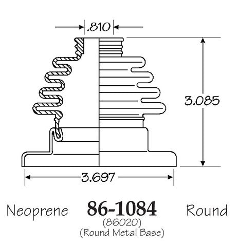 EMPI CV Joint Boot P/N:86-1084-D Fits: Audi 4000, Audi 80 Quattro, Audi A4, Audi A4 Quattro, Audi Coupe, Audi Fox, Ford Aerostar, Volkswagen Atlantic, Volkswagen Beetle, Volkswagen Dasher - Image 1