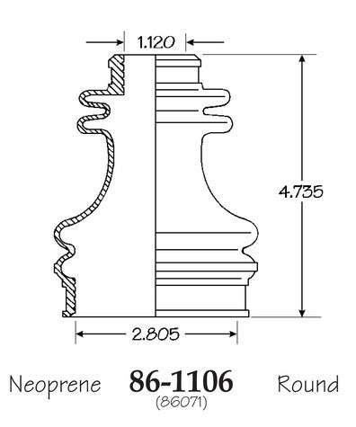 EMPI CV Joint Boot P/N:86-1106-D Fits: Renault R18 1981, Renault R18i 83-81 - Image 1