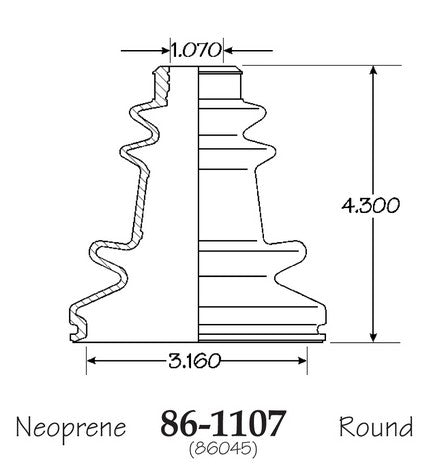 EMPI CV Joint Boot P/N:86-1107-D Fits: Renault Alliance 87-83, Renault Encore 86-84 - Image 1