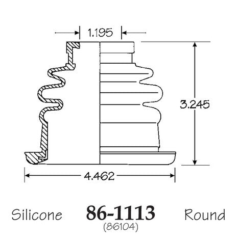 EMPI CV Joint Boot P/N:86-1113-D Fits: Renault Alliance 87-83, Renault Encore 86-84 - Image 1
