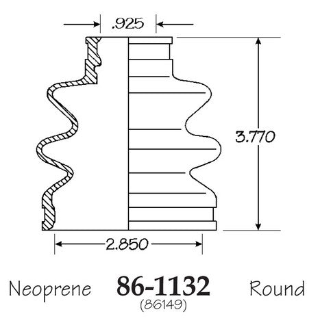 EMPI CV Joint Boot P/N:86-1132-D Fits: Honda Civic 1984 - Image 1