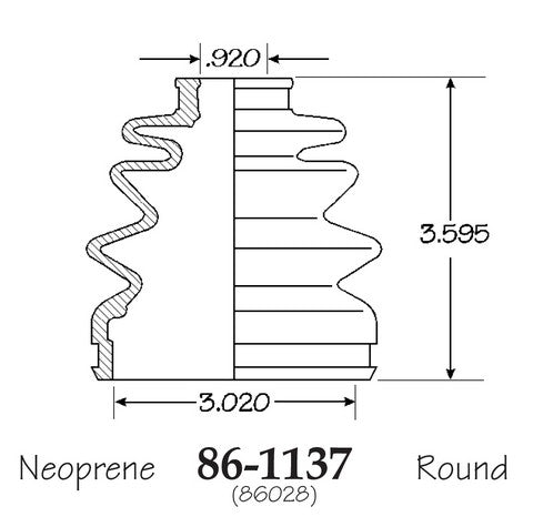 EMPI CV Joint Boot P/N:86-1137-D Fits: Honda Civic 87-84, Honda Crx 91-88 - Image 1