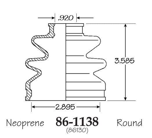 EMPI CV Joint Boot P/N:86-1138-D Fits: Honda Civic 87-84, Honda Crx 91-88 - Image 1